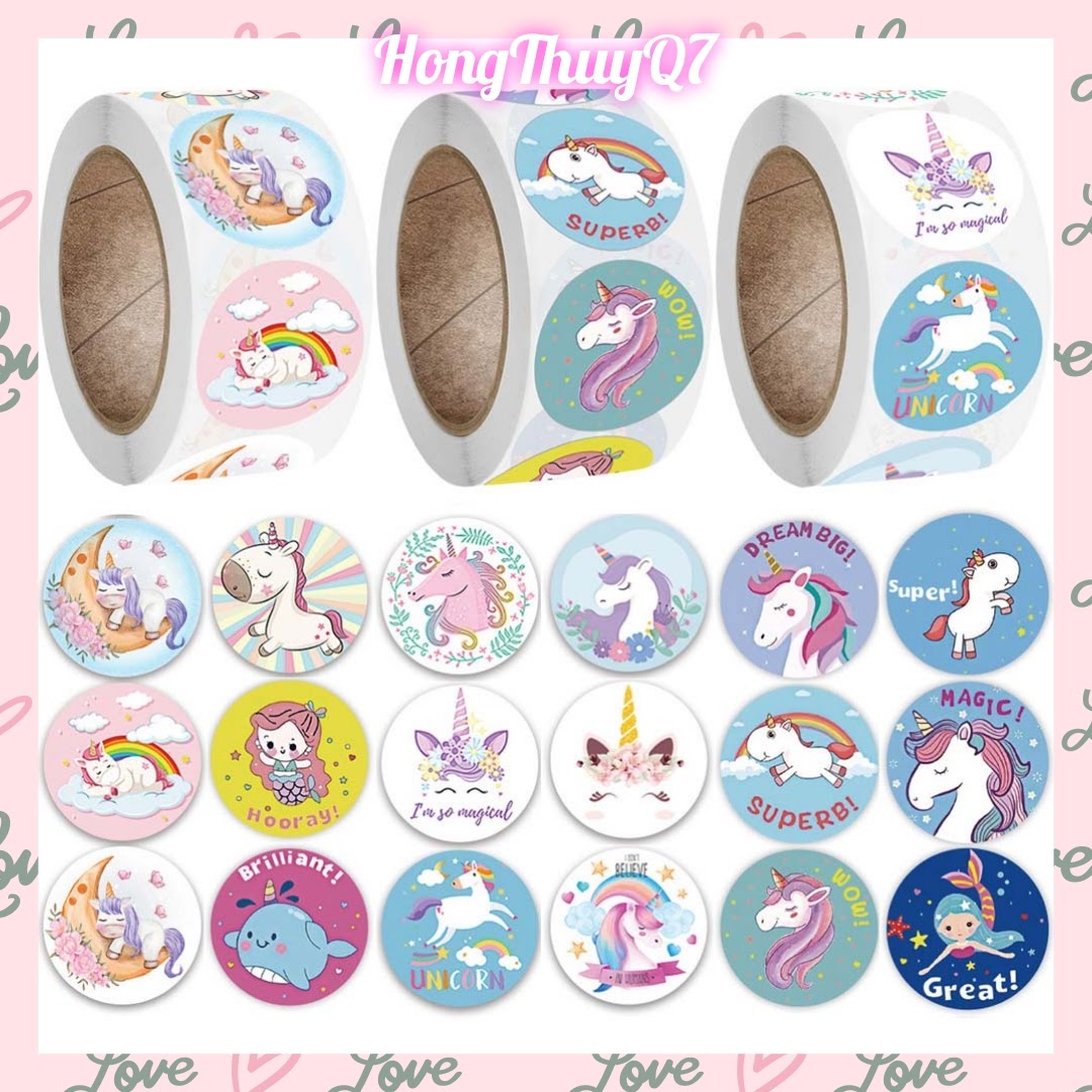 Nhãn dán kỳ lân unicorn pony dễ thương 11.11 - hong thuy q7