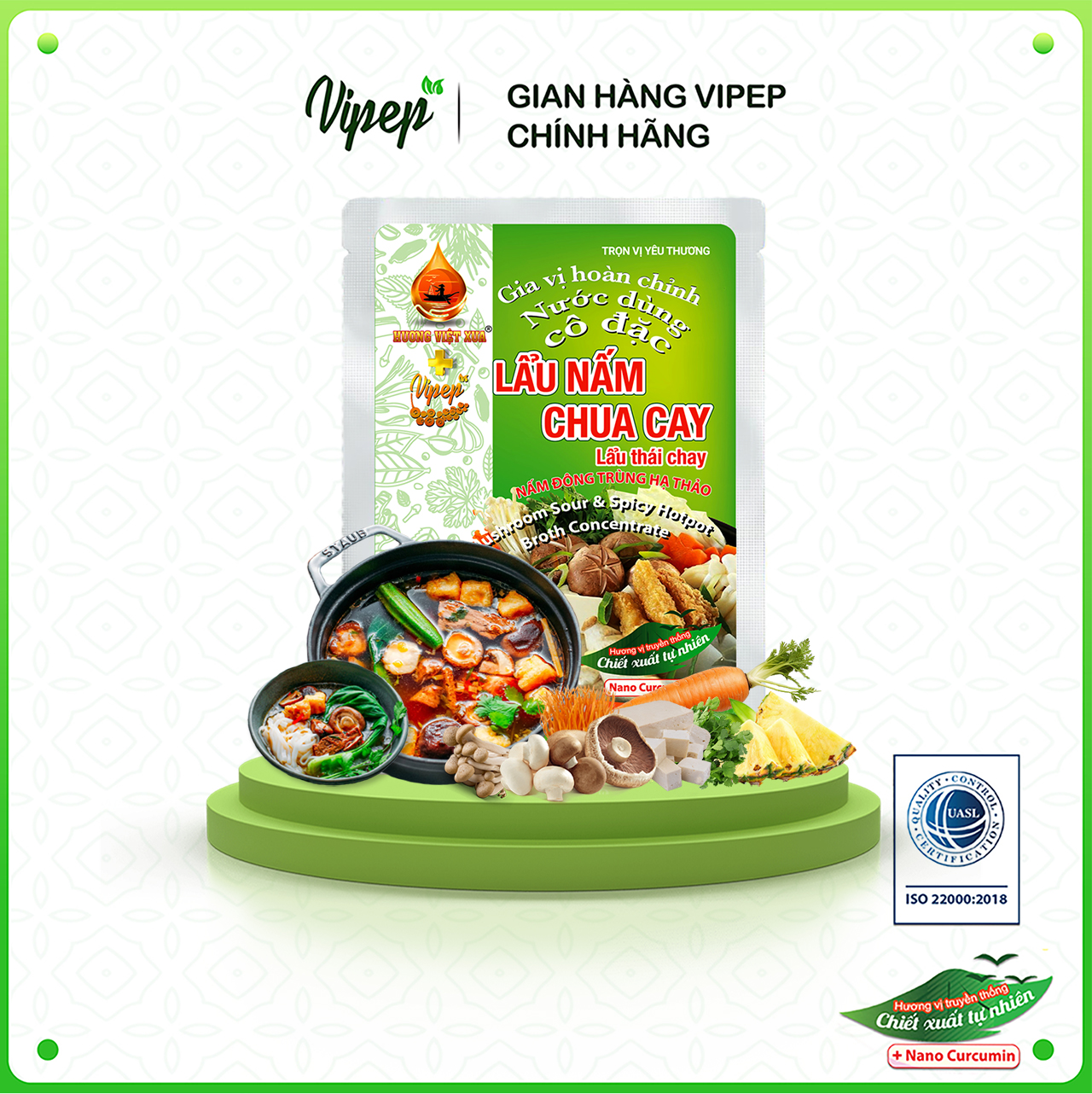 Gói gia vị cốt lẩu thái chay vipep 82g