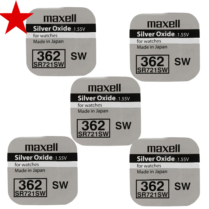Combo 5 vỉ pin đồng hồ SR721SW Maxell 1.55V, pin 362 1 vỉ 1 viên