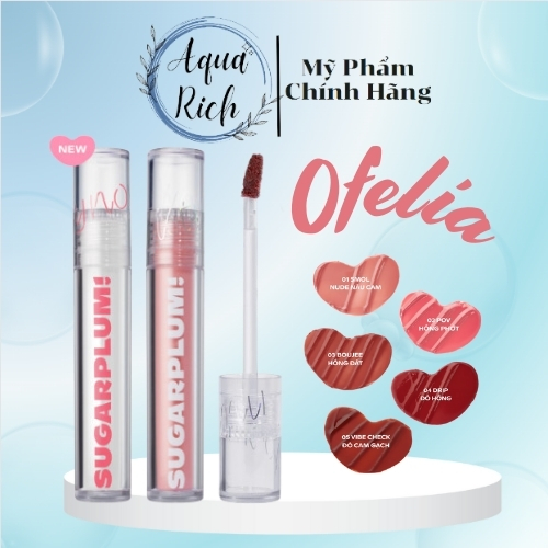 [Kèm Quà] Son Kem Lì OFÉLIA SugarPlum MistyNow Blurring Tint - Ofelia [01 - 02 - 03 - 04 - 05]