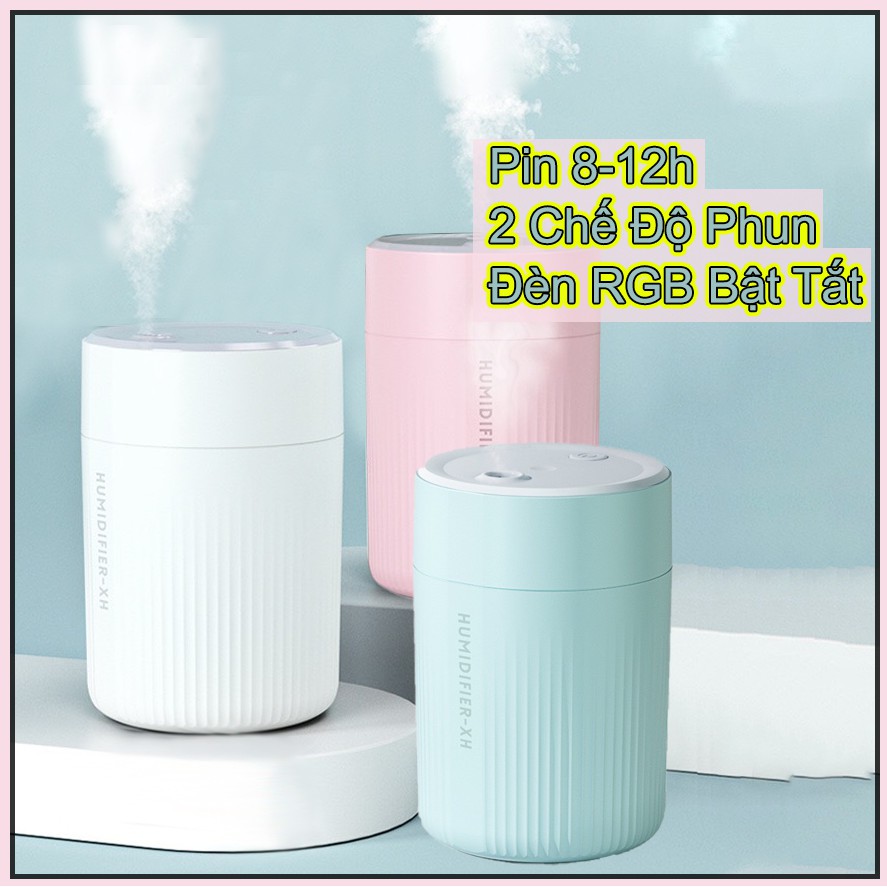Máy xông tinh dầu chạy pin 6h-10h, máy phun sương tạo ẩm thông minh mx03