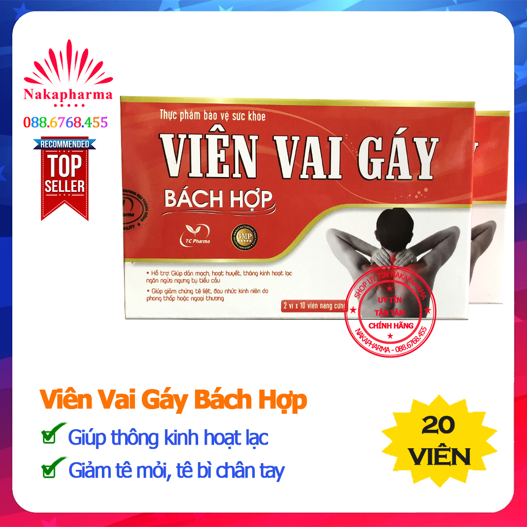 Viên Vai Gáy Bách Hợp – Dãn mạch, hoạt huyết, chống ứ trệ, tê mỏi vai gáy, đau mỏi đốt sống cổ, tay chân