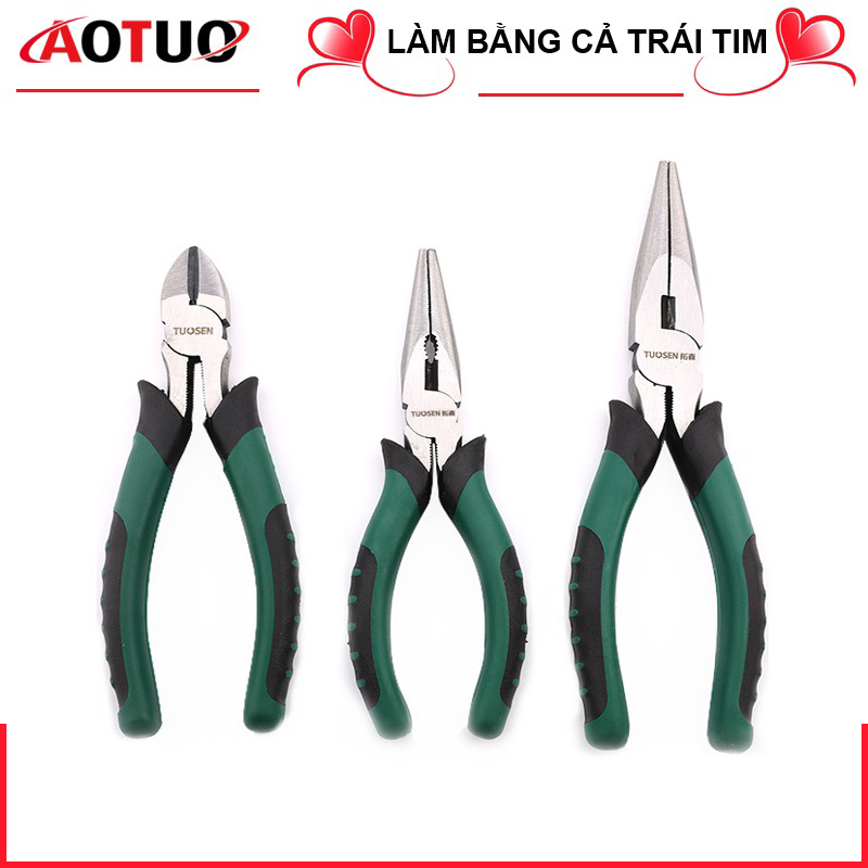 Kìm kẹp, kìm mỏ nhọn, kìm bấm đa năng 6 inch, 8inch Tuosen