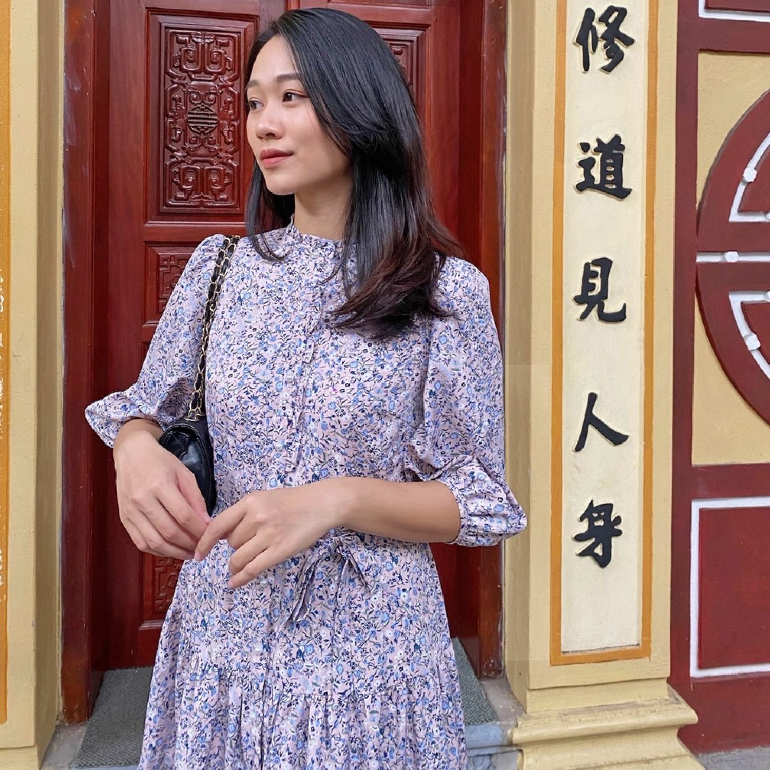 De leah - đầm suông tay lỡ can bèo nhí - thời trang thiết kế