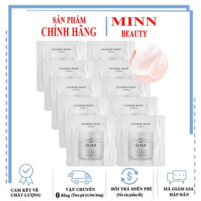 [Hỗ Trợ Ship 15k] Combo 10 Sample Kem Dưỡng Trắng Da Và Chống Lão Hóa Ohui Extreme White Cream