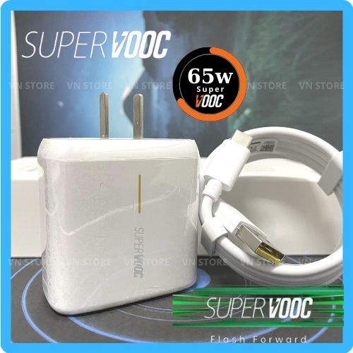 Bộ củ cáp sạc nhanh 65w super vooc oppo 65w, dây cáp sạc vooc type c và cục củ sạc oppo super vooc 65w