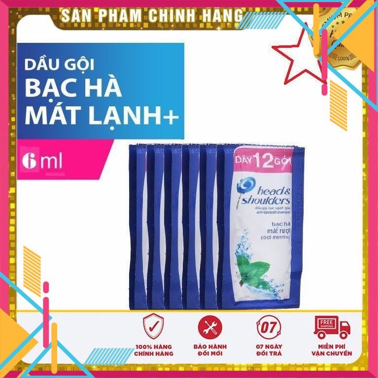 Dây dầu gội head & shoulders bạc hà dây 6ml x 12 gói