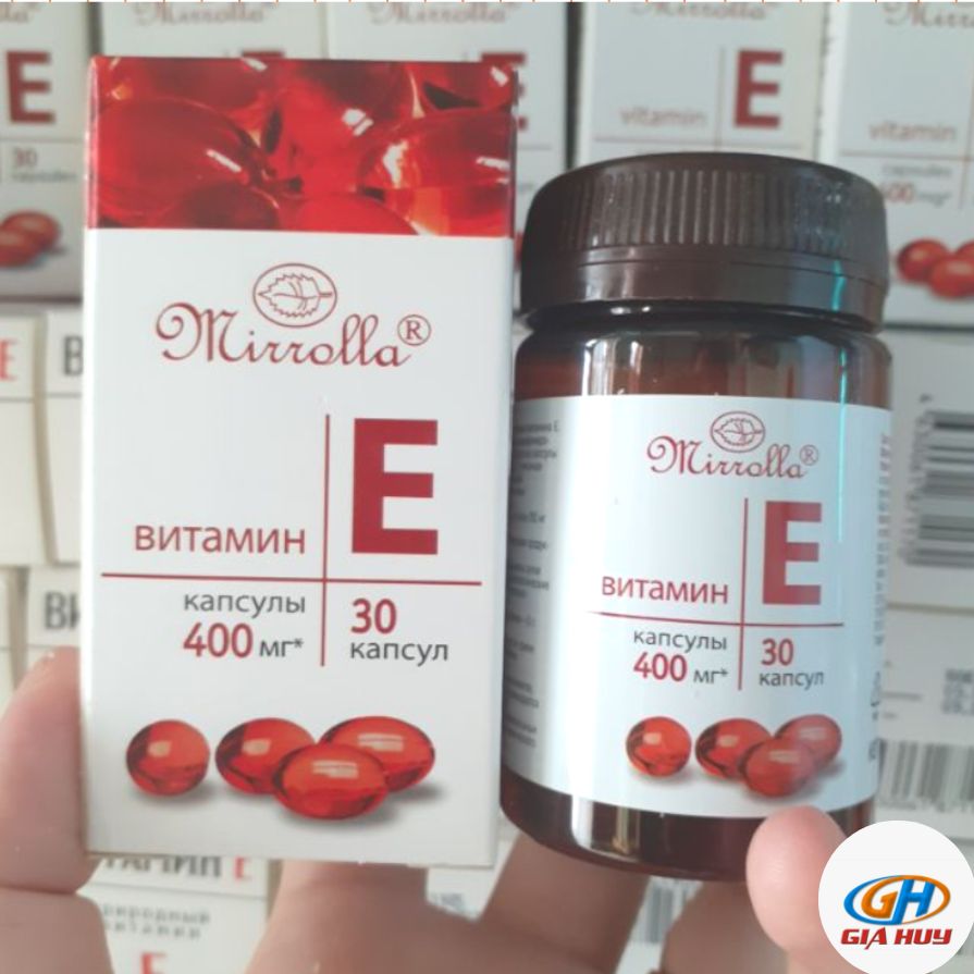 Vitamin E đỏ Nga Mirrolla 400mg dạng lọ nhựa 30 viên