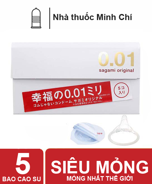 Bao cao su Sagami Original 0.01 siêu mỏng (5c) hàng chuẩn