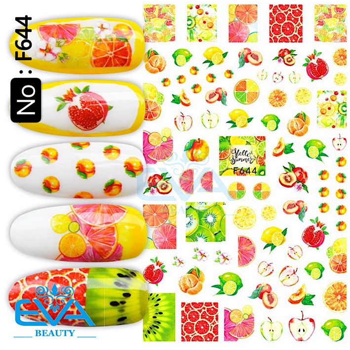 [HCM]Decal Dán Móng Tay 3D NAIL Sticker Trang Trí Hình Trái Cây Hello Summer F644