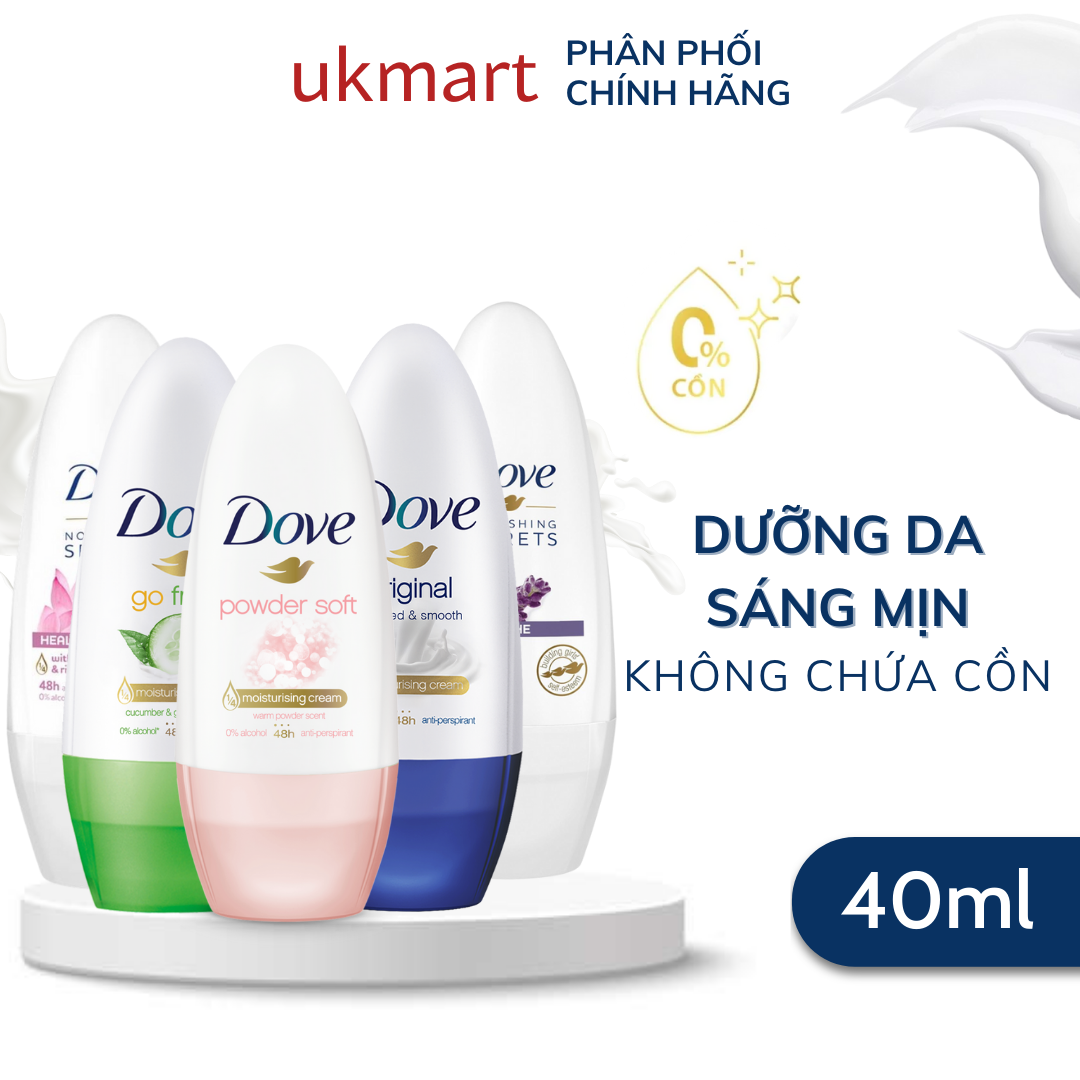 Lăn Khử Mùi Dove Original Nourised & Smooth Hương Dịu Nhẹ Go Fresh Hương Dưa Leo & Trà Xanh Powder S