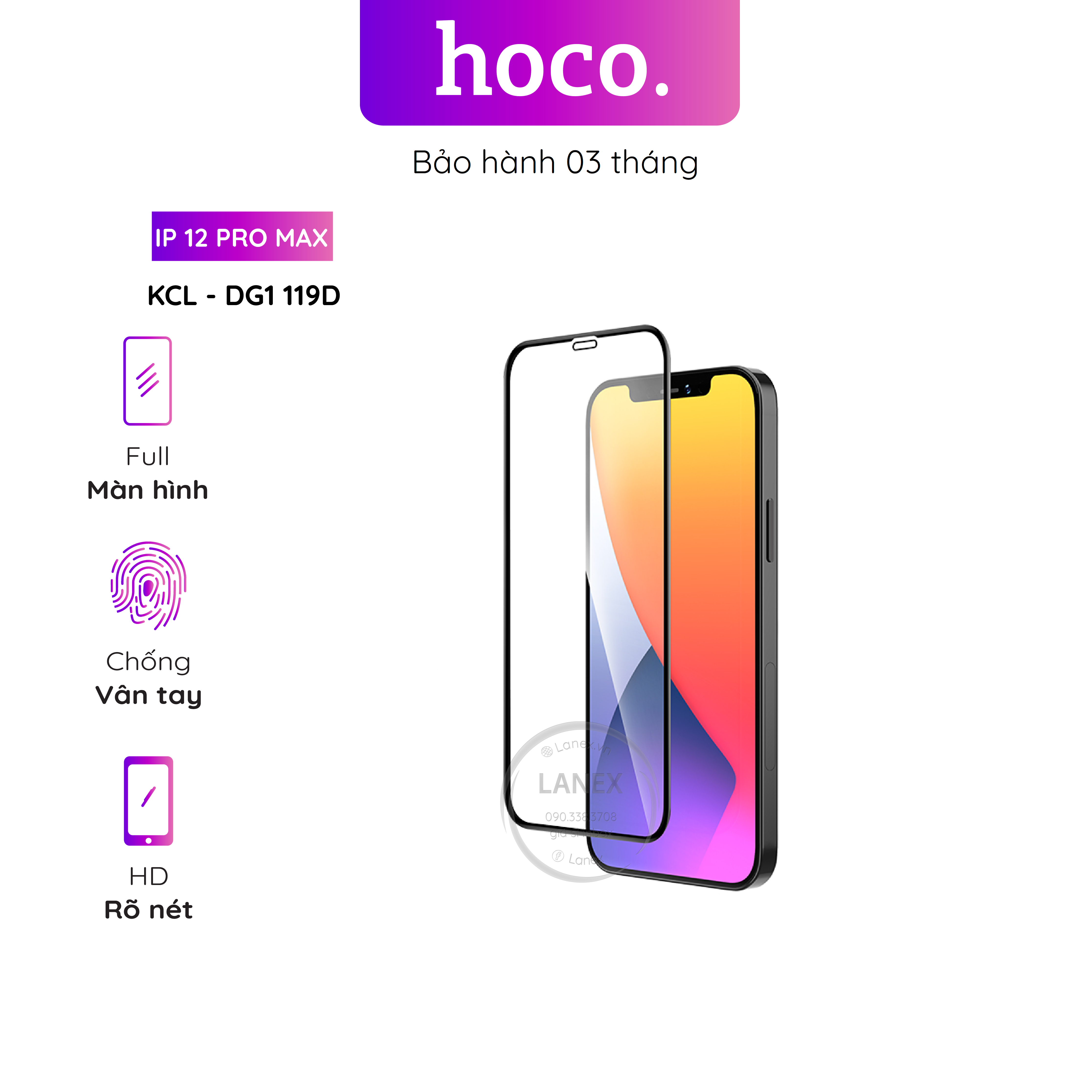 Kính cường lực hoco dg1 119d full màn hình