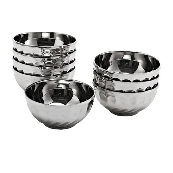 Bộ 10 chén Inox Cao Cấp size 11.5cm sang trọng, cách nhiệt 2 lớp INOX cách nhiệt, chống nóng, chống bỏng tay khi cầm