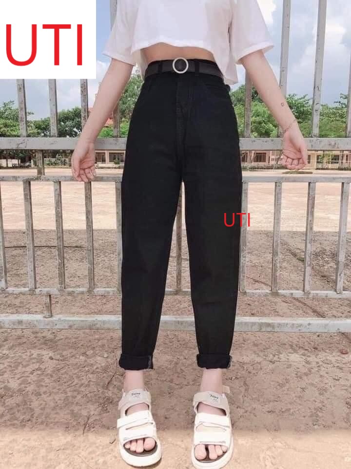 [ HÌNH THẬT!! ] QUẦN JEAN NỮ LƯNG CAO KIỂU QUẦN BAGGY JEAN NỮ MÀU ĐEN TRƠN CUỐN FORM CỰC ĐẸP ĐỦ SIZE SIÊU PHONG CÁCH BẮT KỊP TREND LÔI NGAY VỀ NHÀ-TY12308
