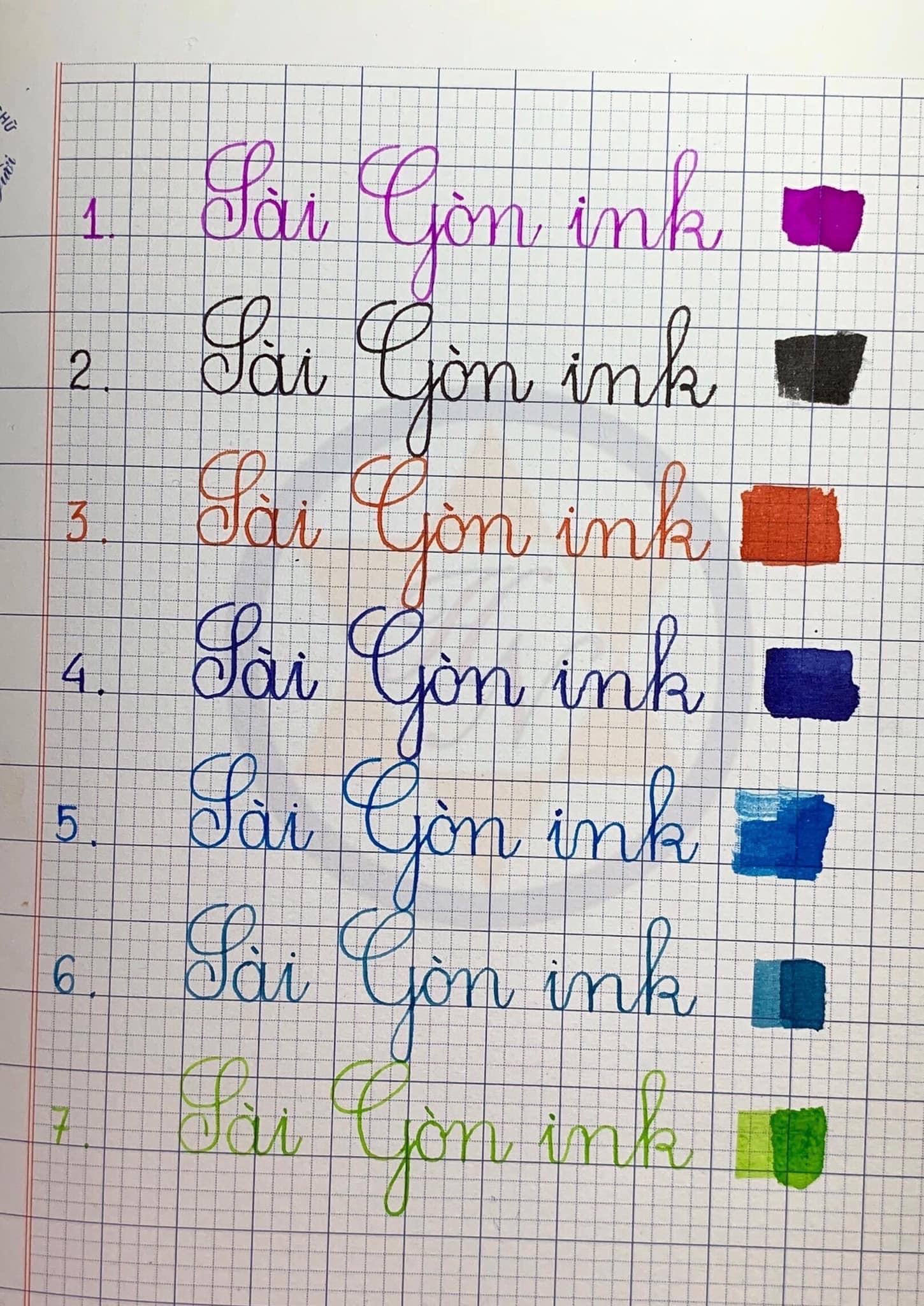 Mực sài gòn ink tím hồng
