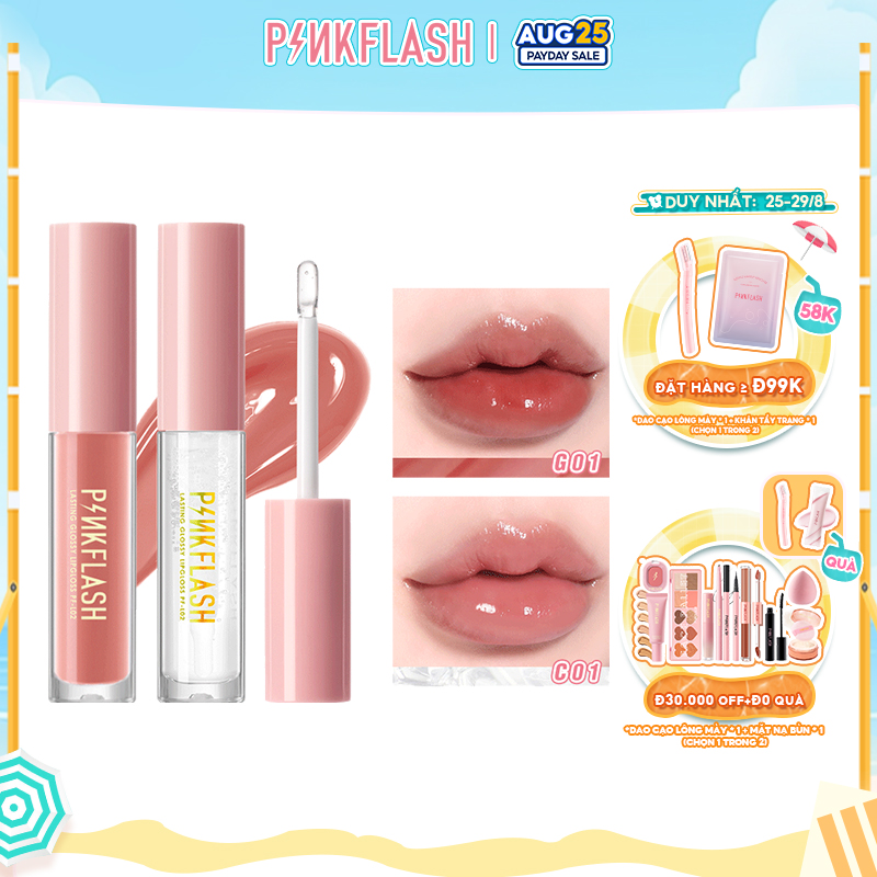 PINKFLASH Son môi bóng giữ ẩm độ bóng cao căng mọng lâu dài không khô môi PINKFLASH OhMyGloss (Sản phẩm có nhiều phiên bản lựa chọn