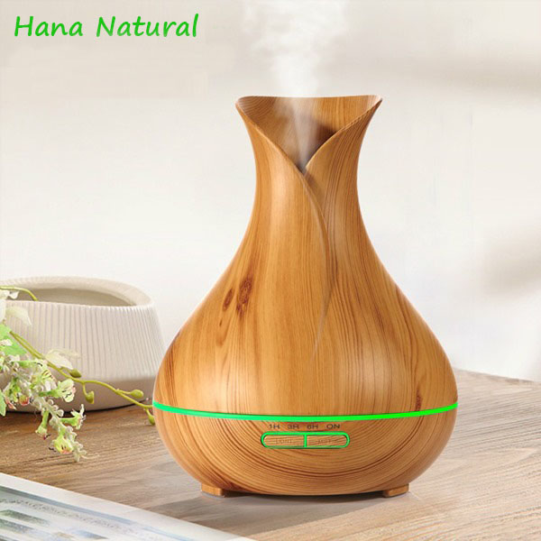 [TẶNG ĐIỀU KHIỂN + TINH DẦU NGUYÊN CHẤT] Máy khuếch tán tinh dầu, máy xông tinh dầu siêu âm hình hoa tulip cao cấp, dung tích 500ml thay thế các loại đèn xông tinh dầu, đèn ngủ, máy phun sương tạo ẩm - HANA