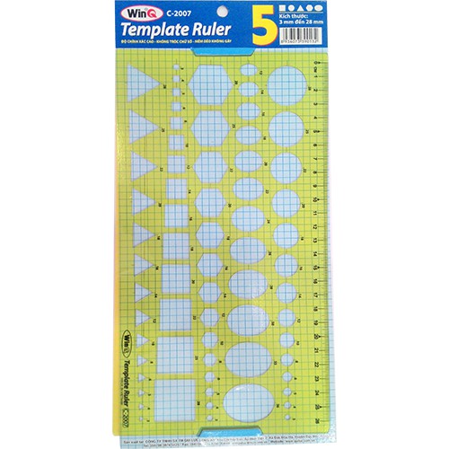 Thước vẽ kỹ thuật, Template Ruler C-2007-Dụng cụ vẽ Tâm Tâm