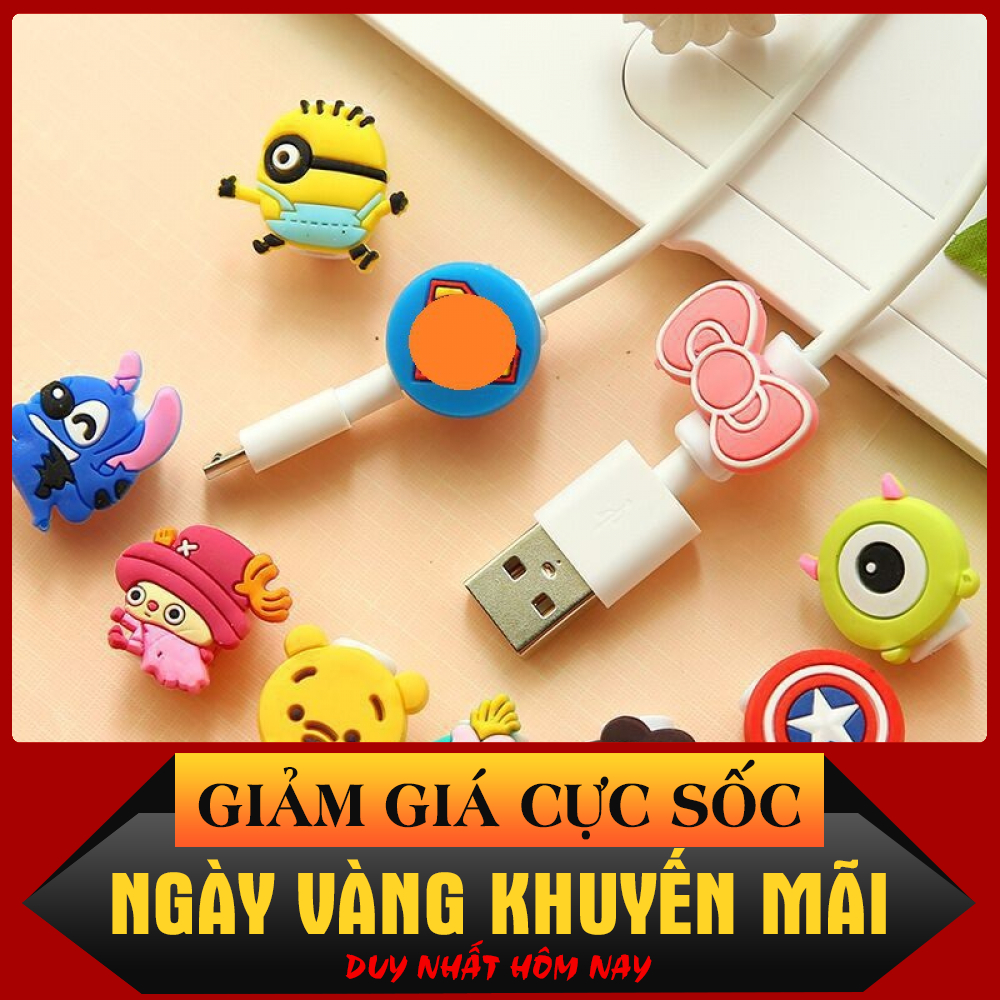 Nút Gắn Bảo Vệ Dây Cáp Sạc – Nút Gắn Bảo Vệ Dây Cáp Sạc Hình Thú Hoạt Hình Ngộ Nghĩnh Dễ Thương