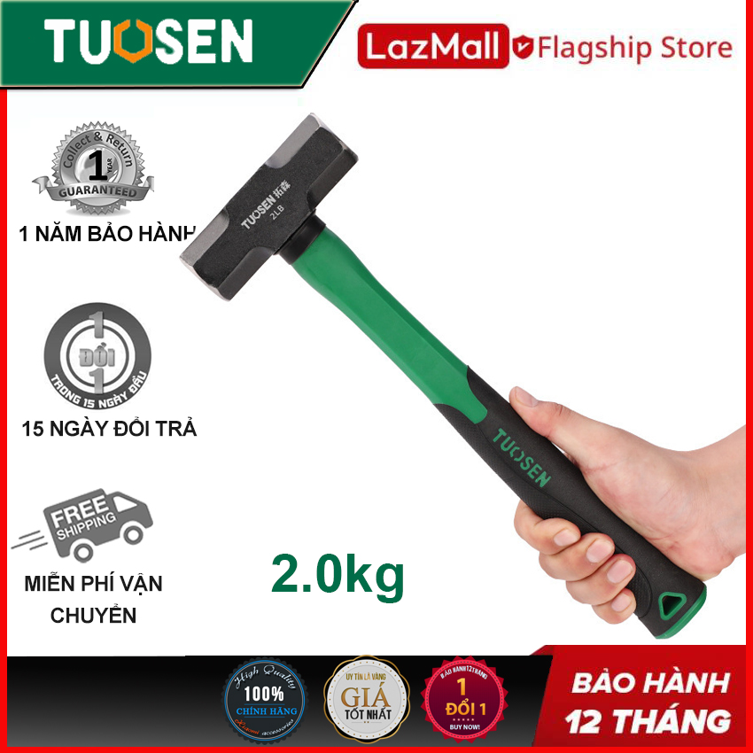 Búa tạ 2.0kg tuosen với tay cầm bọc cao su