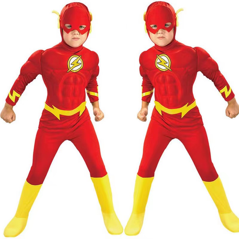 HomeSik Lightning Man Child's Costume,Lightning Man Superhero Spider Man Halloween Cosplay Jumpsuit For Kids 3D Style