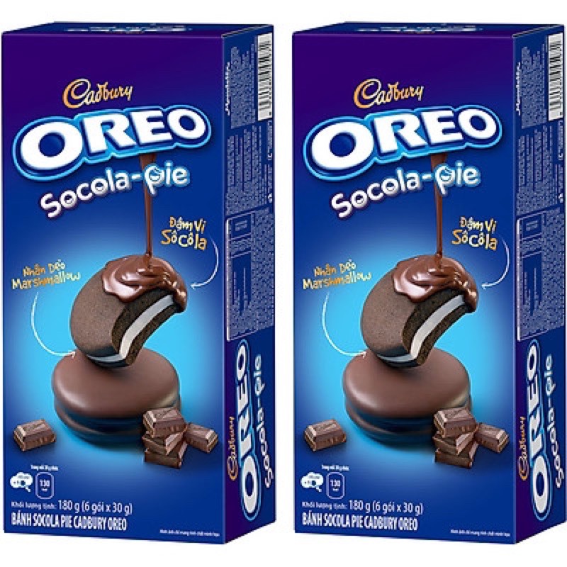 Bánh Oreo Pie socola vị vani, dâu hộp 180g