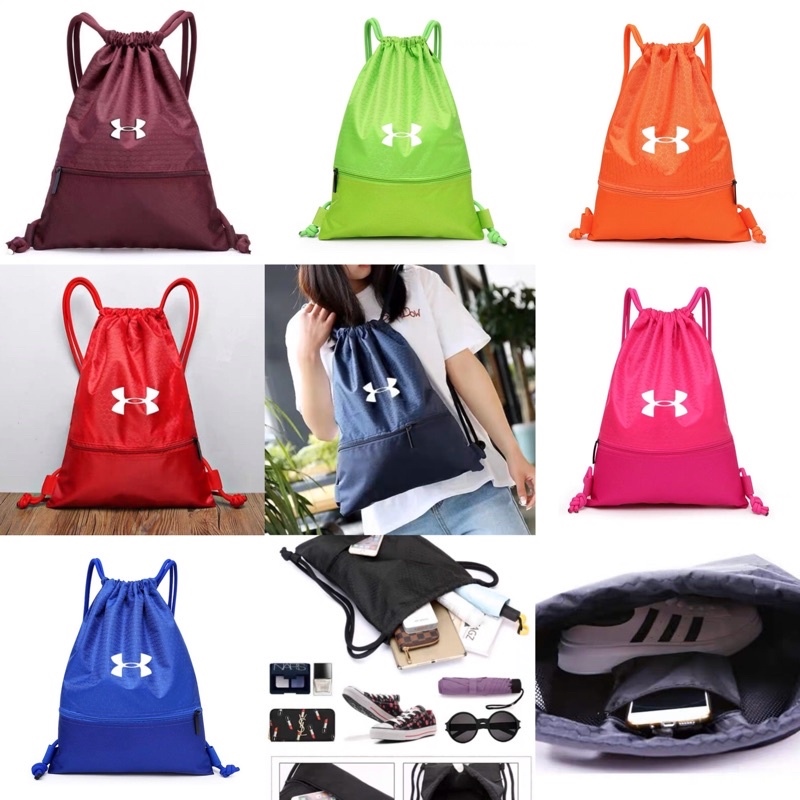 ☌■ Xuất dư Mỹ!! Balo dây rút 3 ngăn Under Amour dày dặn đựng đồ thể thao balo du lịch gấp gọn túi du lịch