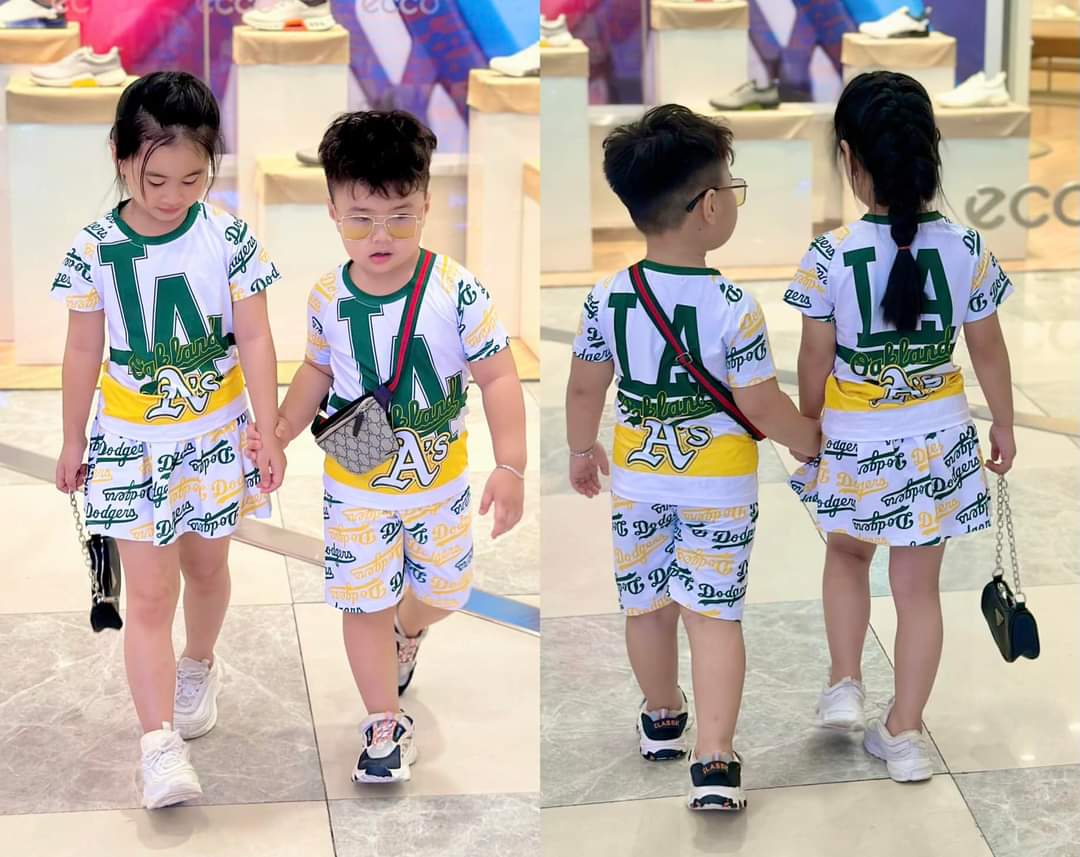 Set cặp thun lạnh in 3D cho bé trai và gái size 10-22kg