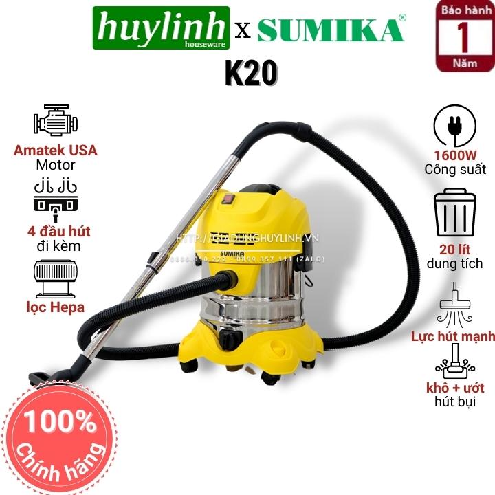 Máy hút bụi khô và ướt sumika k20 - 20 lít