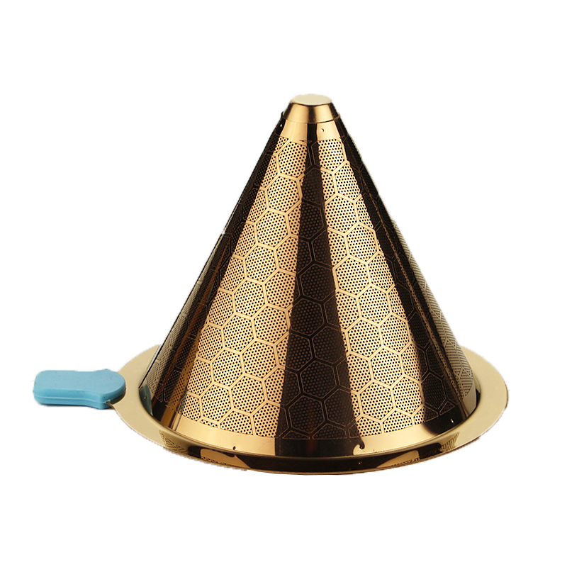 Phễu lọc không giấy barcafe dripper honeycomb rose gold hand flush filter-without base