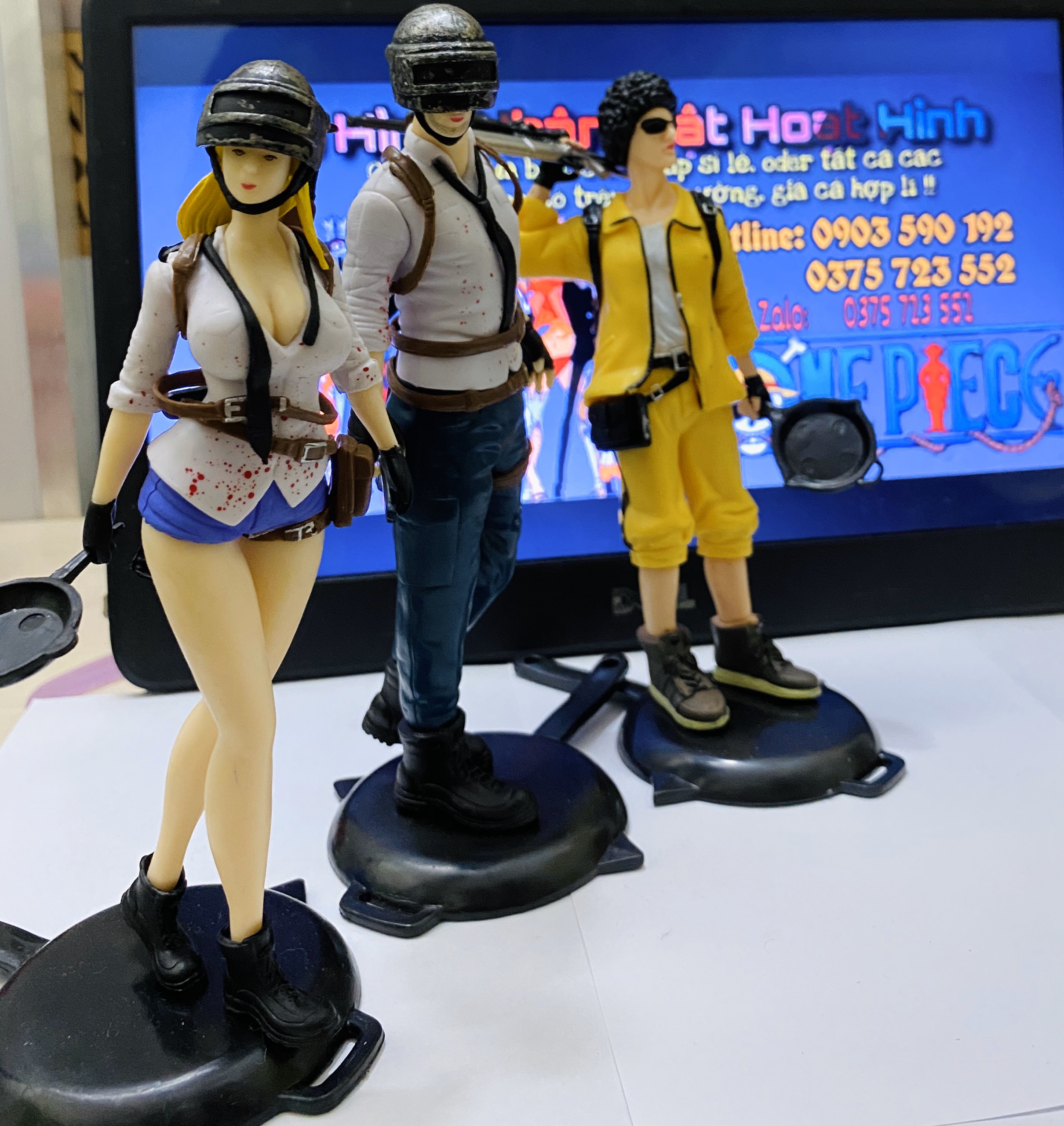 Bộ 3 mô hình nhân vật trong game pubg cao 18.5 cm