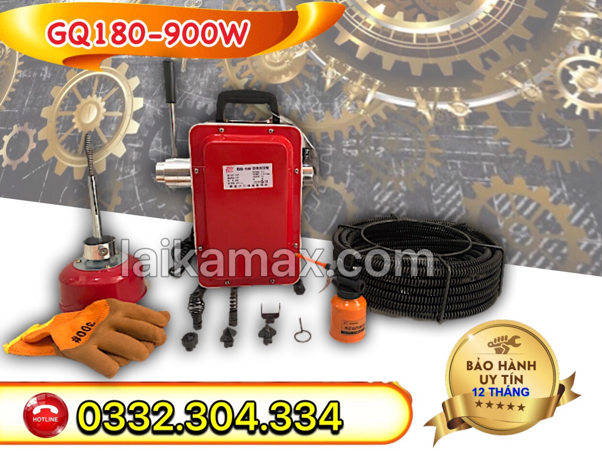 Máy thông cống gia đình gq180 công suất 900w