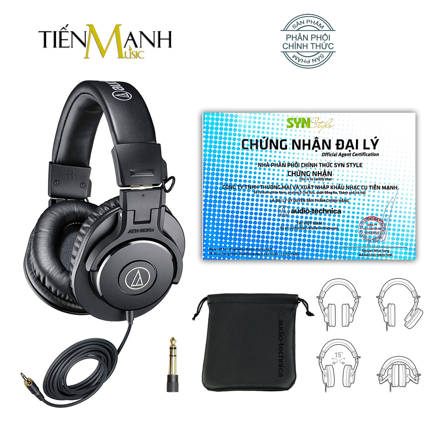 Tai nghe kiểm âm audio technica m30x - studio monitor headphones professional ath-m30x athm30x