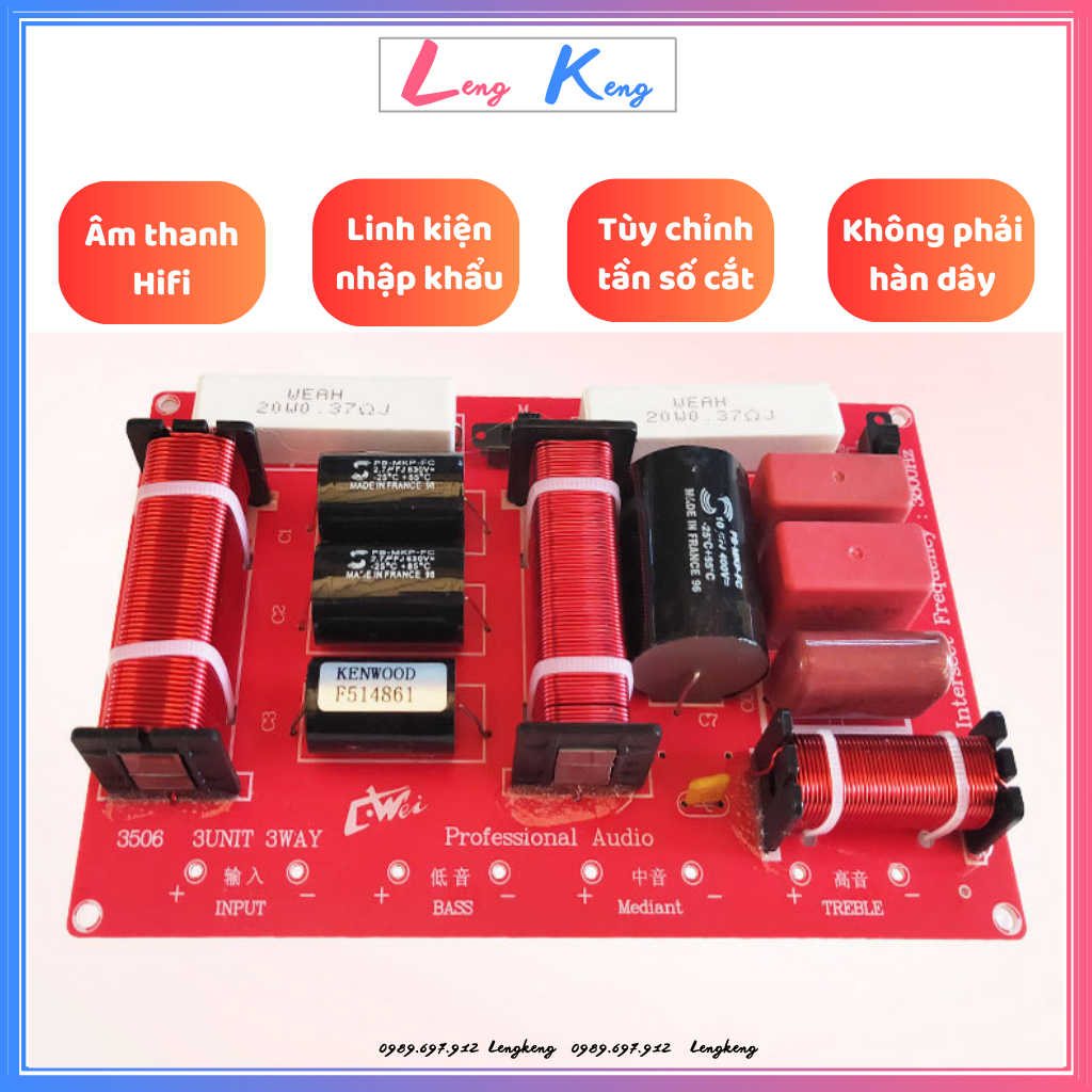 Phân tần loa sân khấu KTV 3506 nhập khẩu cao cấp | Giá 1 mạch | Mạch phân tần 3 đường tiếng
