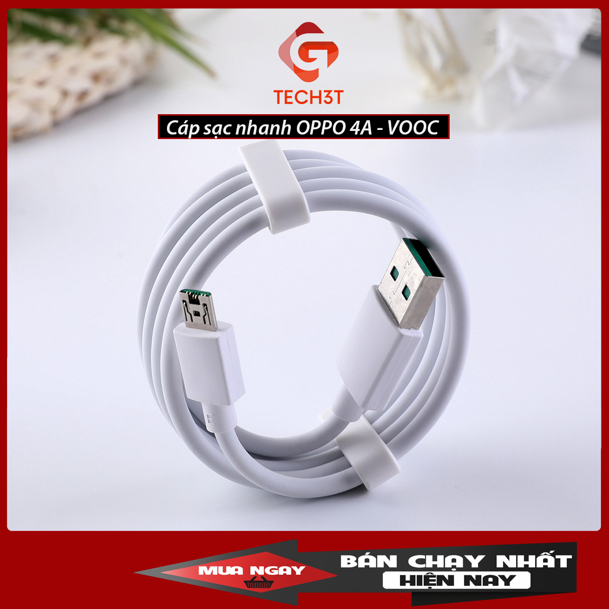 Cáp sạc nhanh OPPO 4A. Cáp sạc VOOC 3.0 OPPO Reno2 | Reno3 | Oppo A73 | Oppo A53 | Oppo A15 | Oppo F9 | Oppo F11...