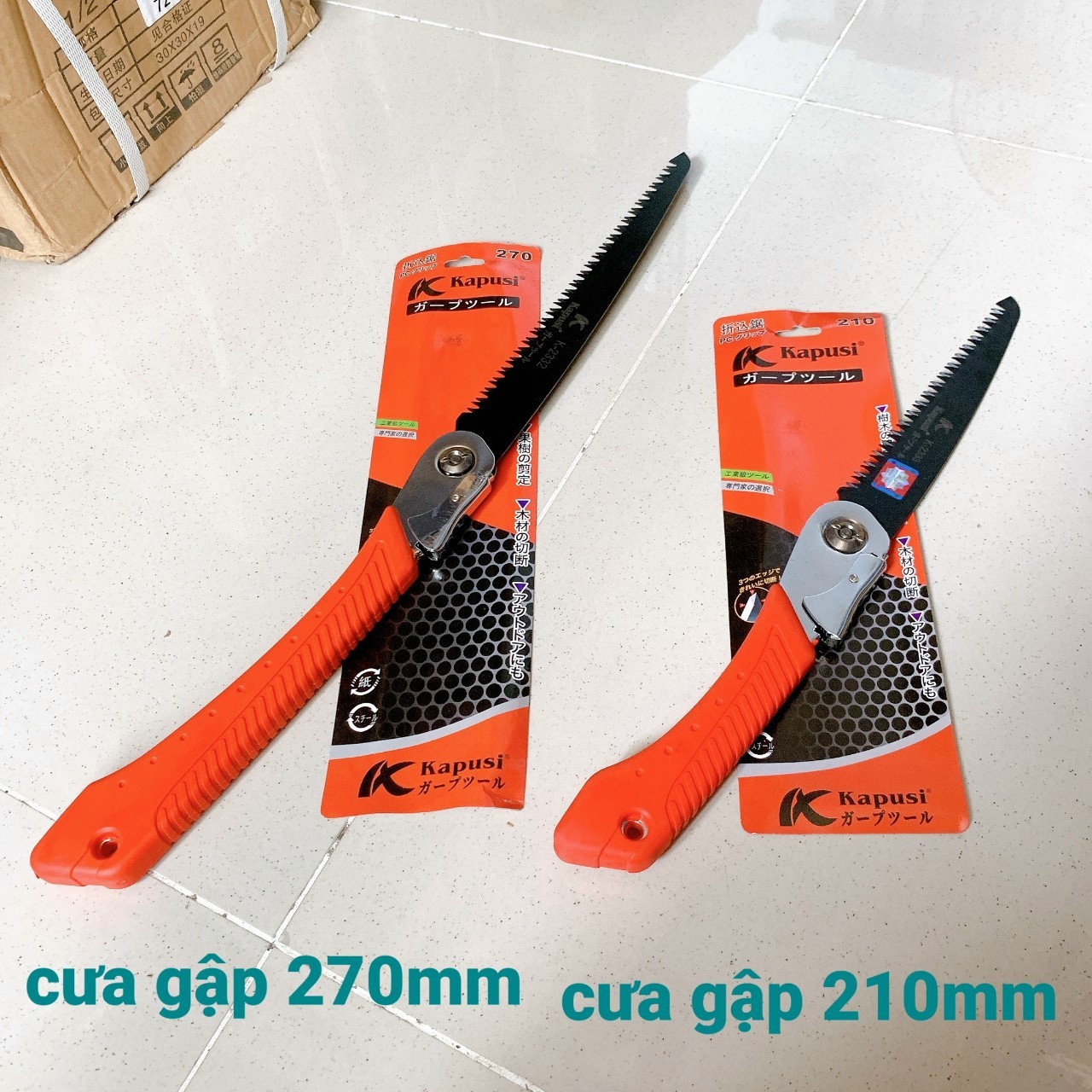 Cưa lá xếp gọn cầm tay lưỡi cưa dài 21cm hoặc 27cm Kapusi cưa cành cán xếp, cưa gấp gọn an toàn lưỡi 3D tăng độ sắc bén, tay cầm bọc như chống trượt, cưa gỗ gập gọn, cưa gỗ dạng gập, cưa xếp, cưa gỗ đa năn