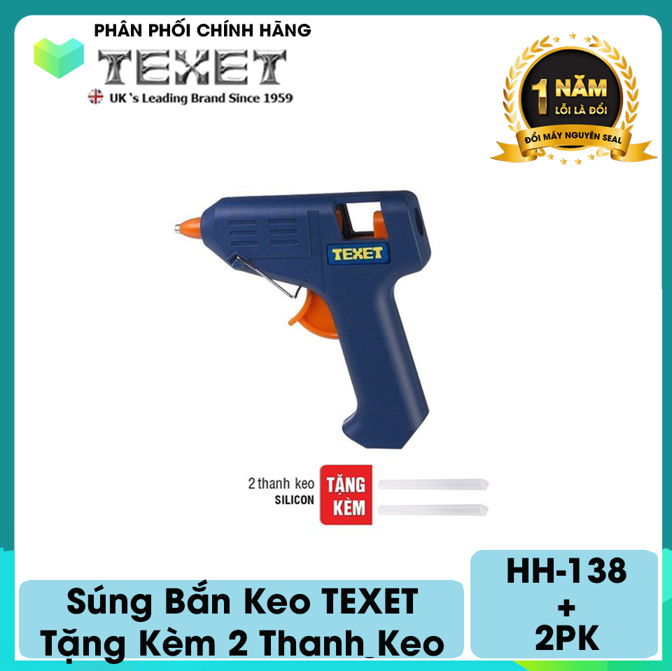 Súng bắn keo texet hh-138 tặng kèm 2 thanh keo - hh-138 + 2pk