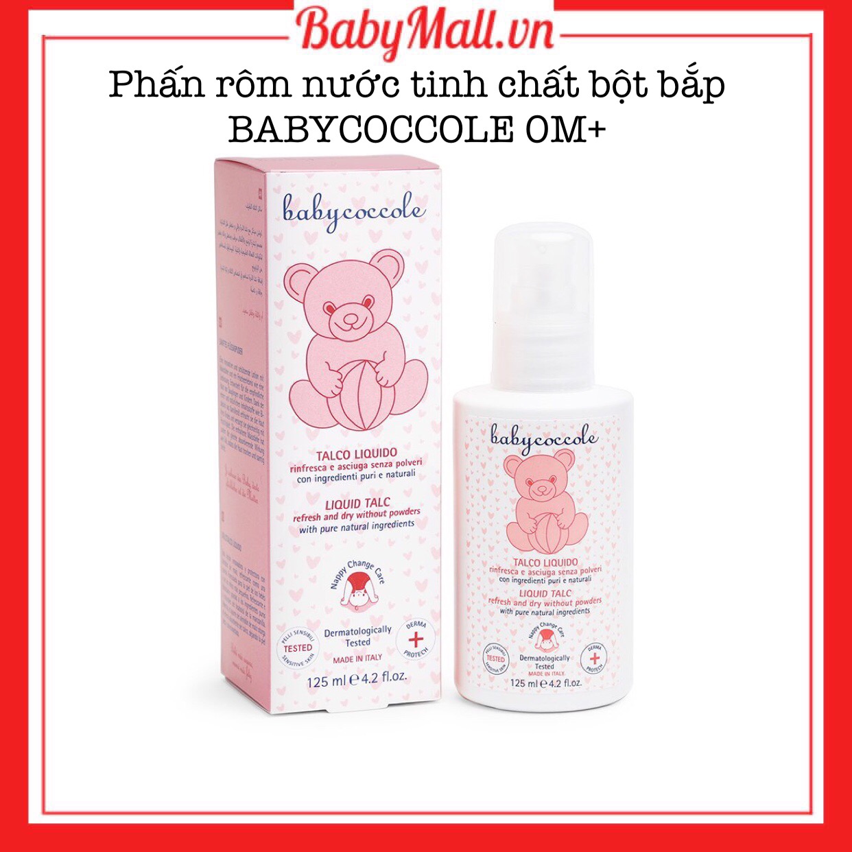 Phấn rôm nước tinh chất bột bắp BABYCOCCOLE 0M+ Babymall.vn