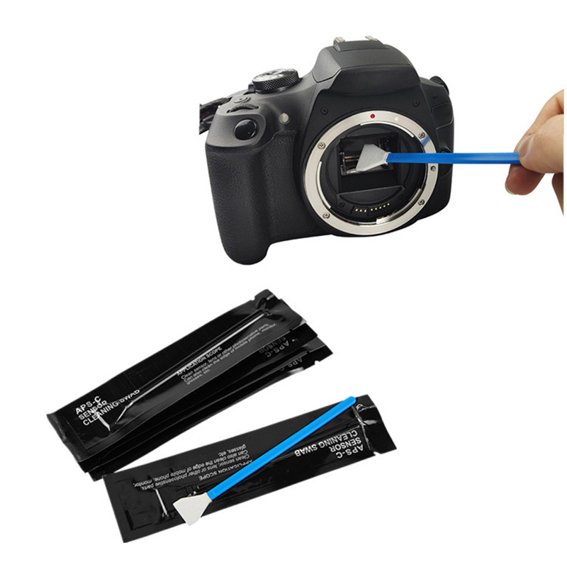10pcs DSLR Máy ảnh cảm biến làm sạch tăm bông máy ảnh kỹ thuật số sạch ống