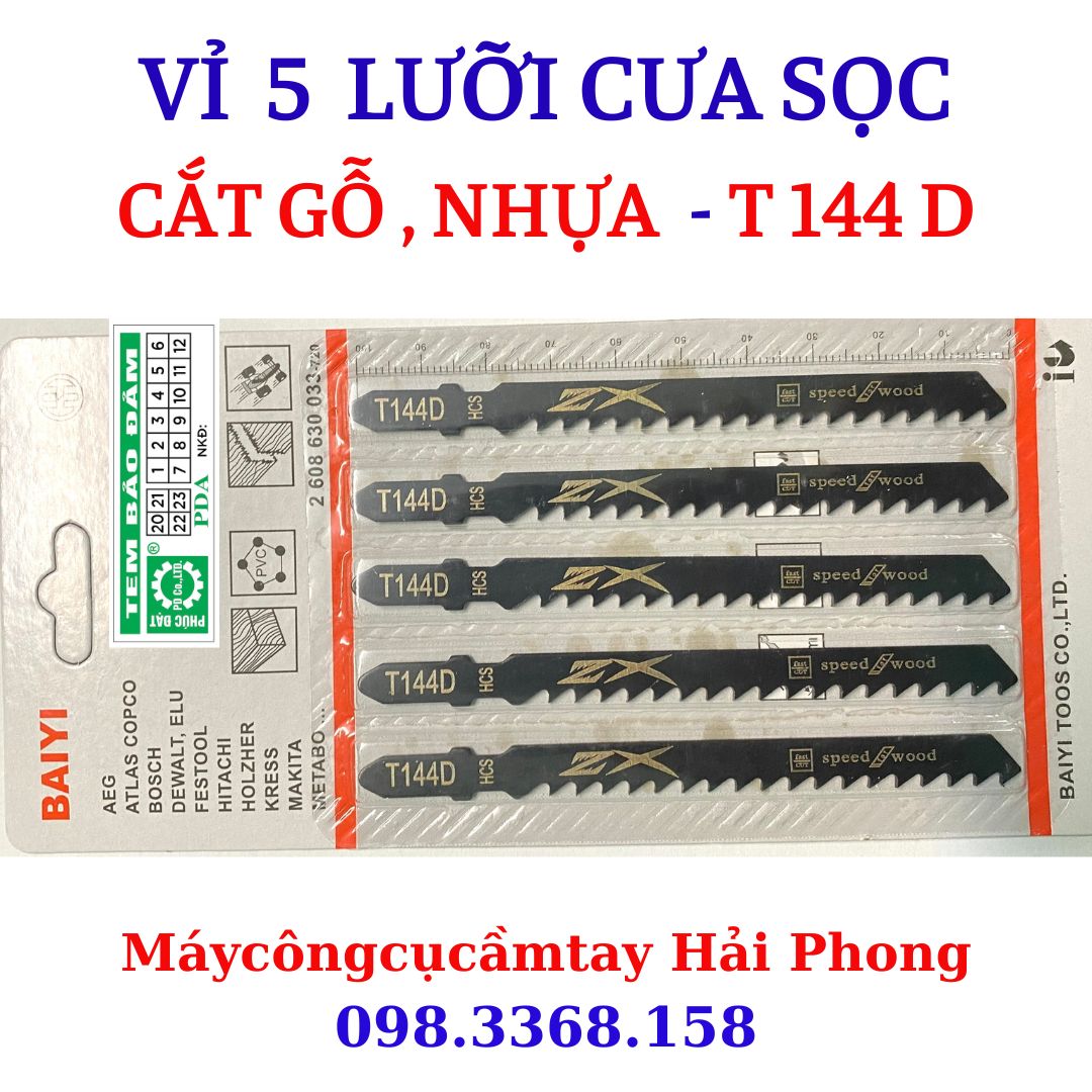 Lưỡi cưa sọc cắt gỗ , nhựa t144d ~ 1 vỉ 5 lưỡi ~ lưỡi cưa sọc cắt kiim loại t118a