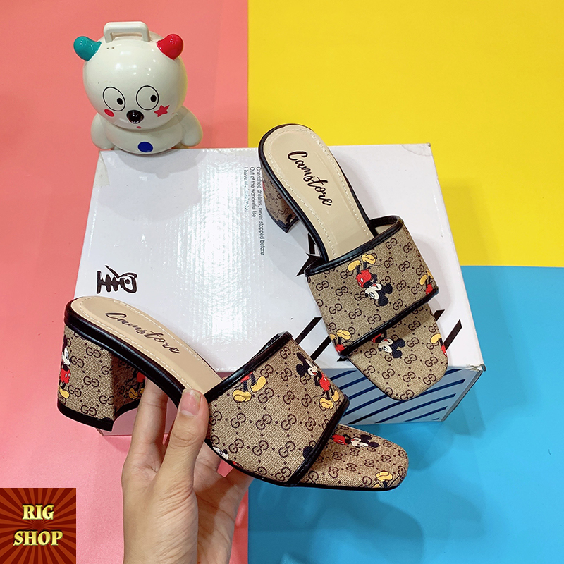[ẢNH THẬT] GIÀY CAO GÓT RIGSHOP ĐẾ CAO 5P HÌNH CHUỘT MICKEY