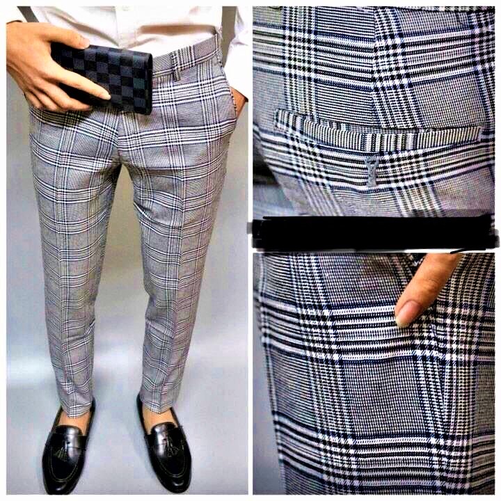 Quần âu nam kẻ caro Công sở chất cotton xịn chống nhăn, chống nóng, chống bám bụi MADE IN VIETNAM