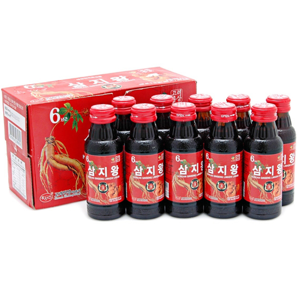 Nước uống tăng lực hồng sâm linh chi kgs hàn quốc lốc 10 chai x 100ml