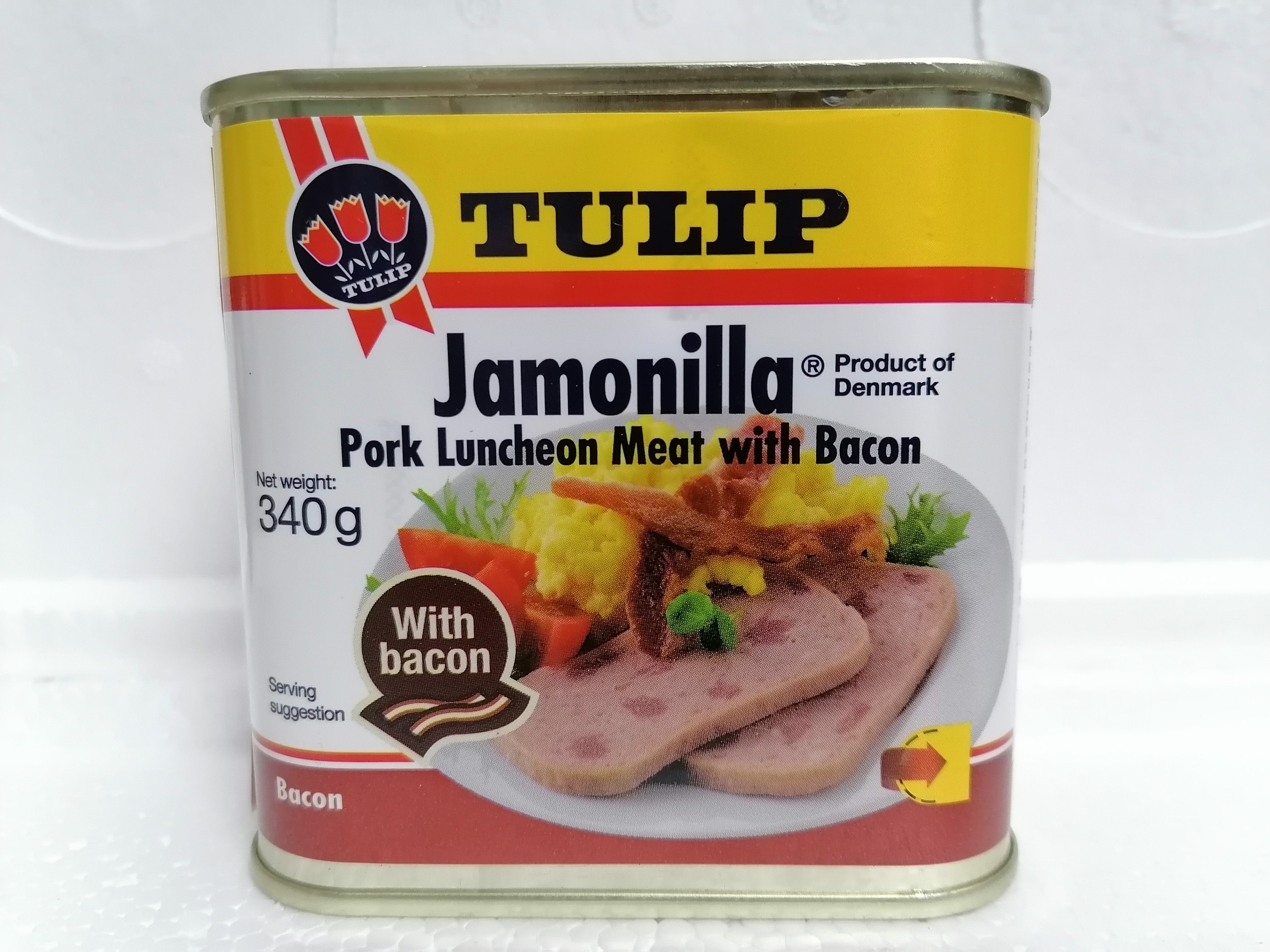 [Hộp 340g - JAMONILLA] THỊT HEO XÔNG KHÓI [Denmark] TULIP Pork Luncheon Meat with Bacon (pgk)