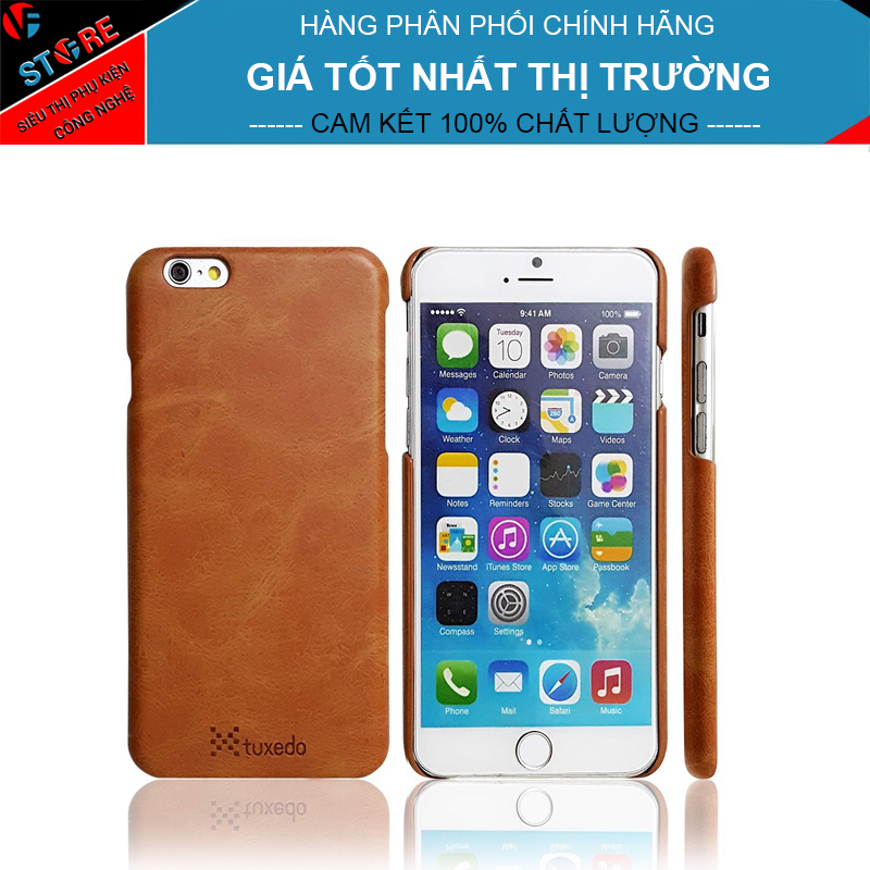 Ốp lưng da iphone 6/6s plus tuxedo, da pu cao cấp
