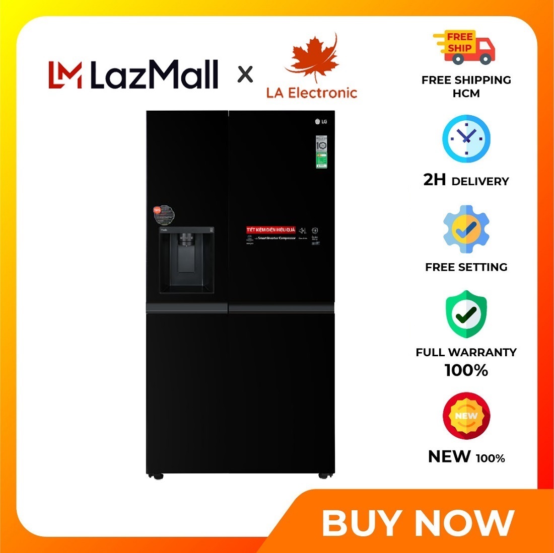 Tủ lạnh lg inverter 635 lít gr-d257wb - miễn phí vận chuyển hcm - làm đá tự động lấy nước bên ngoài lấy đá bên ngoài