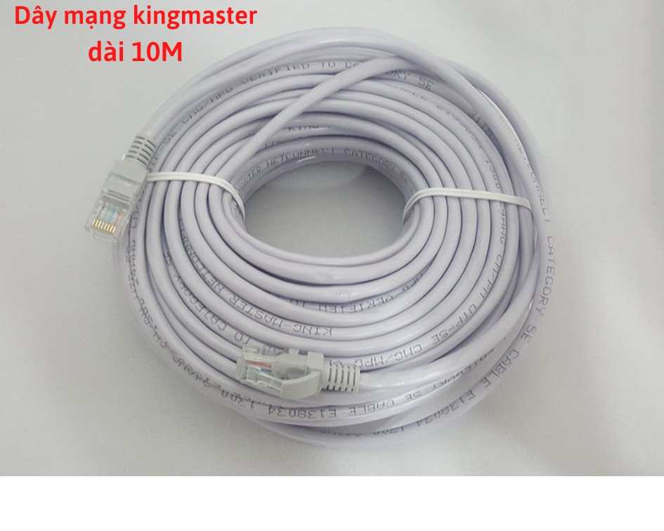 Dây cáp mạng lan internet bấm sẵn 2 đầu kingmaster dài 10 mét chuẩn cat 5e