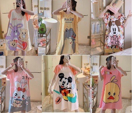 ✨mẫu hót✨ váy /đầm ngủ cute hoạt hình trẻ trung xinh xắn 004