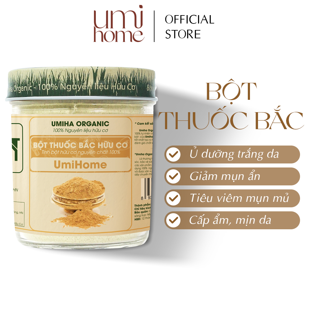 Bột thảo dược đắp mặt nạ 24 vị umihome | herbal powder 100% organic 135g