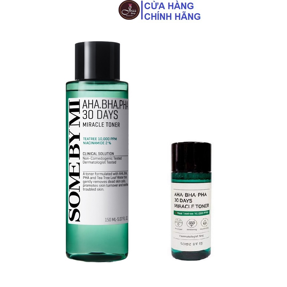 Nước Hoa Hồng Giảm Mụn Some By Mi AHA BHA PHA 30 Days Miracle Toner 30ml và 150ml